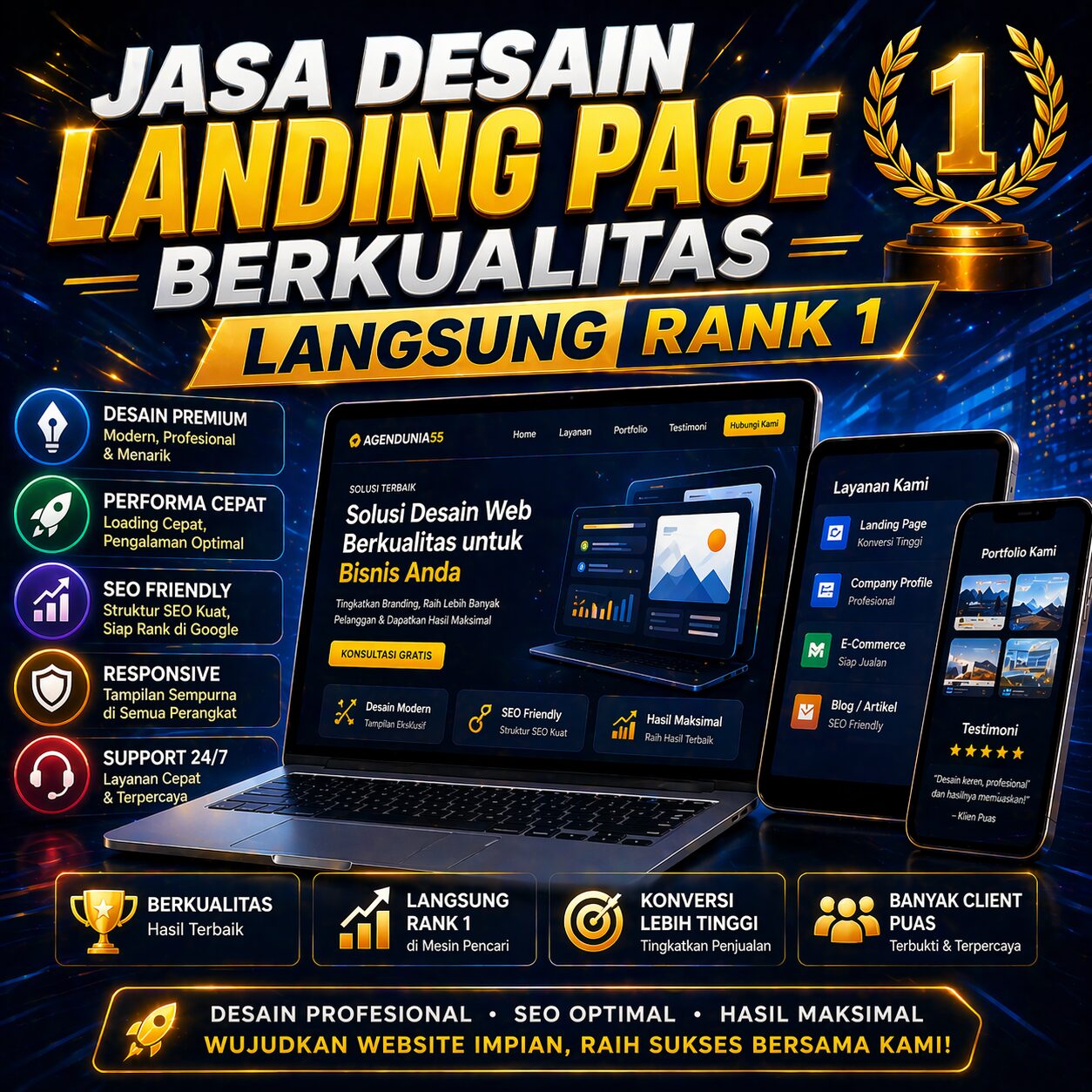 Landing Page Tenang untuk Menjelaskan Kapan Saat yang Tepat Menggunakan Jasa Desain